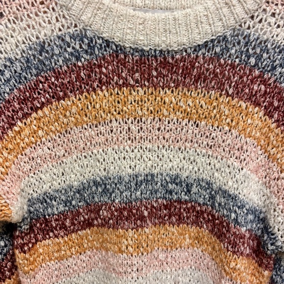 Madewell Baez Striped Colorful Pullover Sweater Size XXS Wool/Alpaca/Cotton - Picture 4 of 9